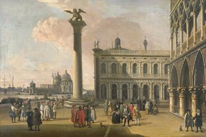 Een Uitzicht op de Piazzetta Kijken naar het Westen door Giovanni Antonio Canal